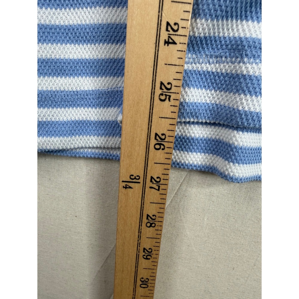 T by Talbots Striped Split Neck Knit 3/4 Sleeve Top size XL Blue/White - Picture 6 of 6